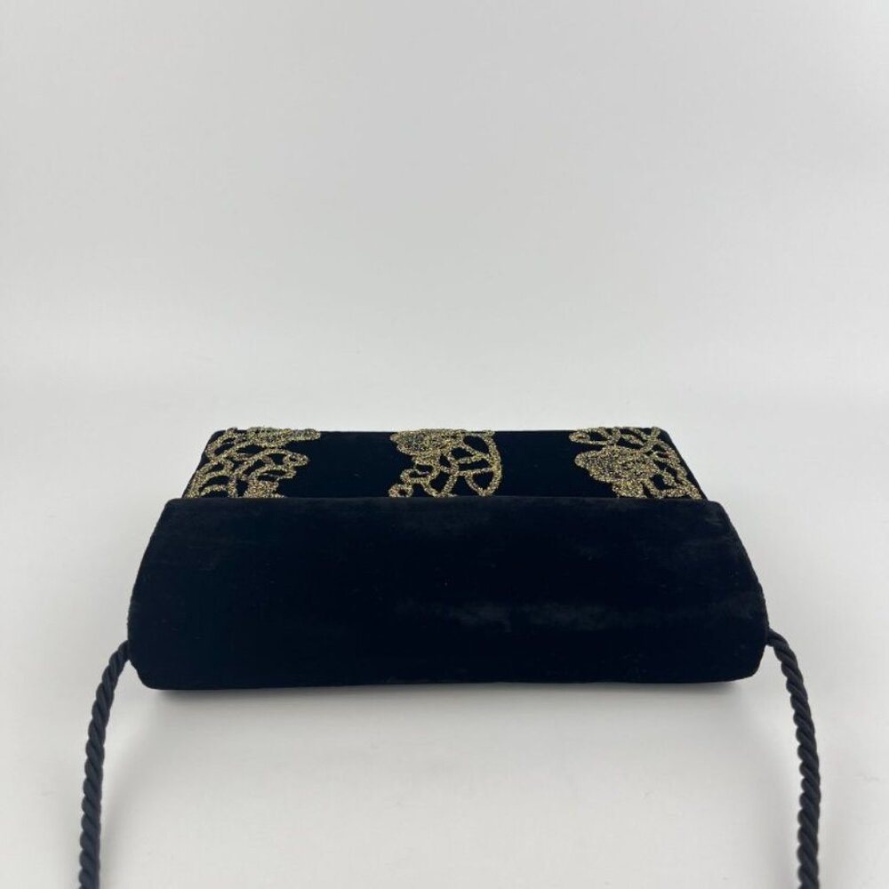 ★SOLD★ Fendi Shoulder Bag Pochette Black Velour Vintage - Picture 12 of 16